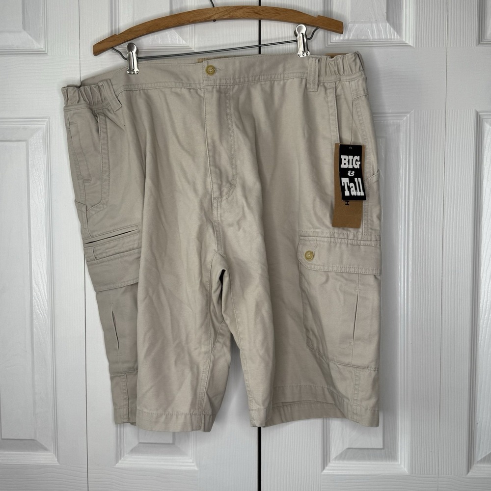 Woolrich Big & Tall Cargo‎ Shorts Stone Tan Men's 42 Back Pockets Hiking Walking